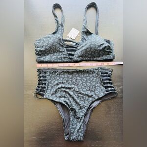 Leopard Print Strappy Swimsuit NWT Size L